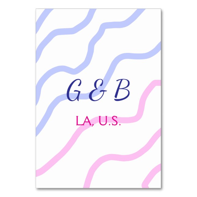 Einfache MINIMAL Fügen Sie Ihrem Paar den Namen St Tischnummer (Vorderseite)