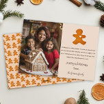 Einfache Minimal Gingerbread Man Fun Foto Weihnach Feiertagskarte<br><div class="desc">Diese einfache,  klassische,  handgezeichnete Foto-Ferienkarte ist ein süßer Weg,  um Ihre Weihnachtsfeiertage Grüße zu senden.</div>