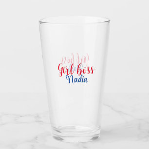 einfache minimal Girl Boss Namenstext Bild Geschäf Glas
