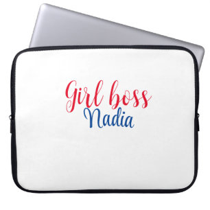 einfache minimal Girl Boss Namenstext Bild Geschäf Laptopschutzhülle