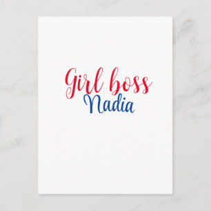 einfache minimal Girl Boss Namenstext Bild Geschäf Postkarte