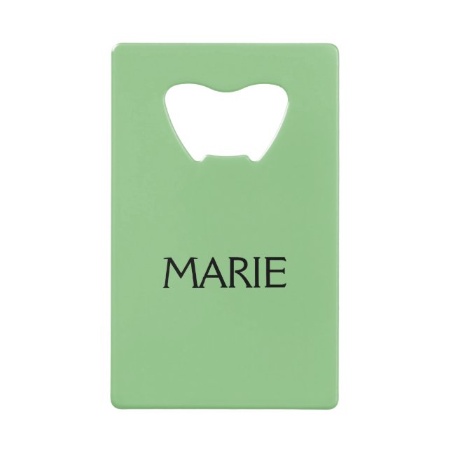 EINFACHE MINIMAL GRÜNE HINZUFÜGEN IHR NAME TEXT GI GELDBEUTEL FLASCHENÖFFNER (Vorderseite)