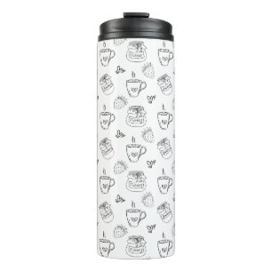 Einfache Minimal Kaffee Erdbeere Weiß Thermosbecher