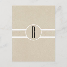Einfache Minimal Kraft Rustic Monogram Flyer Maile Postkarte
