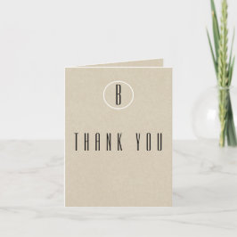 Einfache Minimal Kraft Rustic Monogram Vielen Dank Dankeskarte