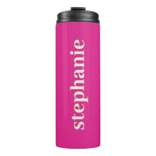 Einfache Minimal Magenta Personalisiertes Hot Pink Thermosbecher
