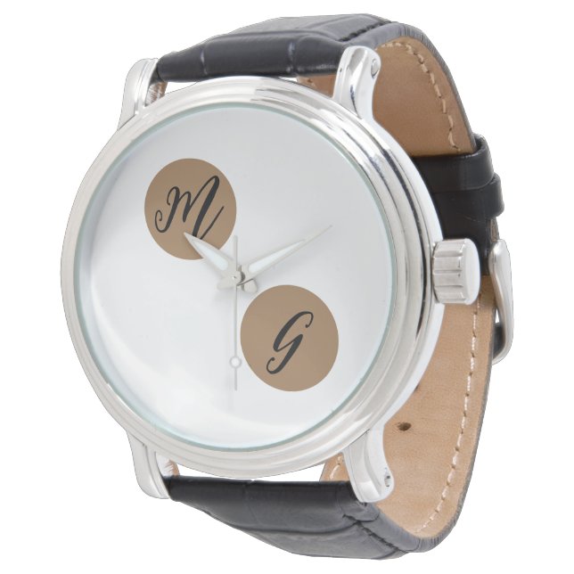 EINFACHE MINIMAL MODERNE MONOGRAM ELEGANT STIL CHI ARMBANDUHR (Schrägansicht)