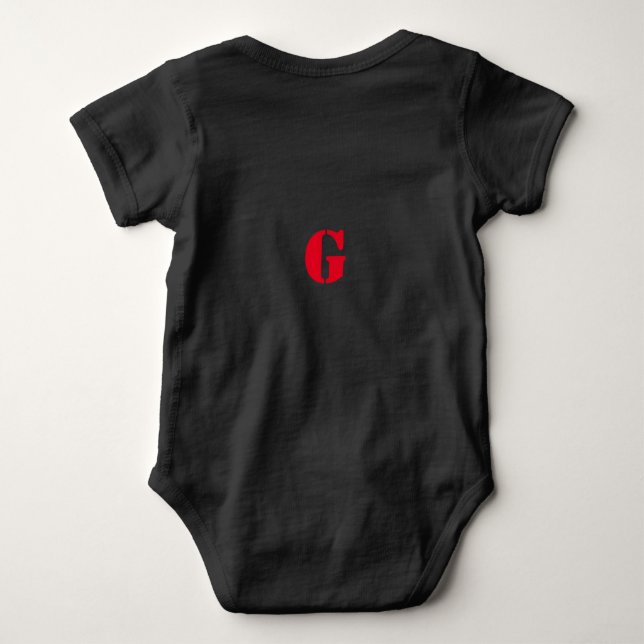 EINFACHE MINIMAL MODERNE MONOGRAM ELEGANT STIL CHI BABY STRAMPLER (Rückseite)