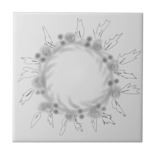 EINFACHE MINIMAL MODERNE MONOGRAM ELEGANT STIL CHI FLIESE (Vorderseite)