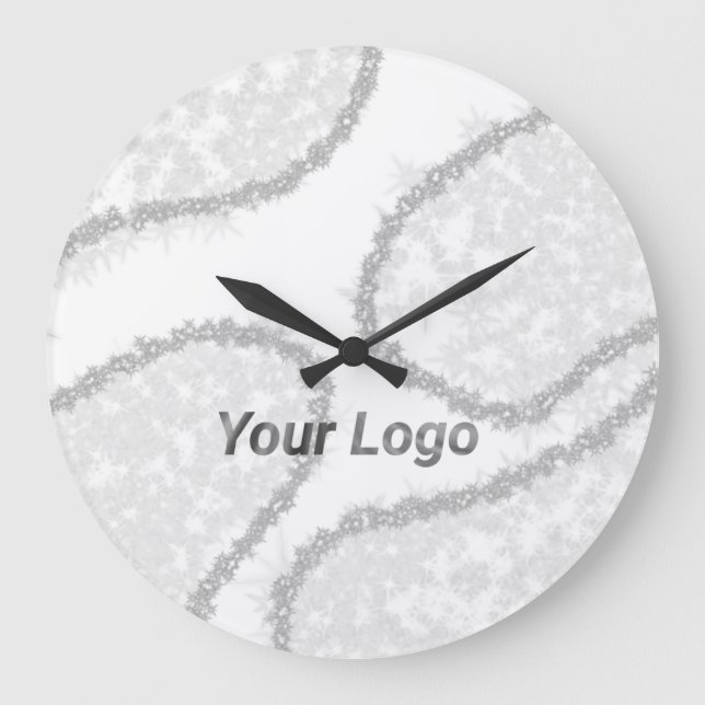 EINFACHE MINIMAL MODERNE MONOGRAM ELEGANT STIL CHI GROßE WANDUHR (Vorderseite)