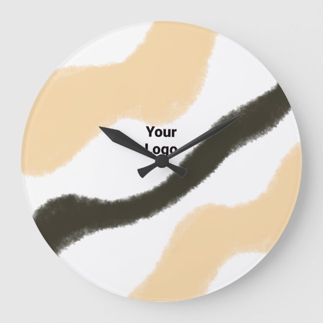 EINFACHE MINIMAL MODERNE MONOGRAM ELEGANT STIL CHI GROßE WANDUHR (Vorderseite)
