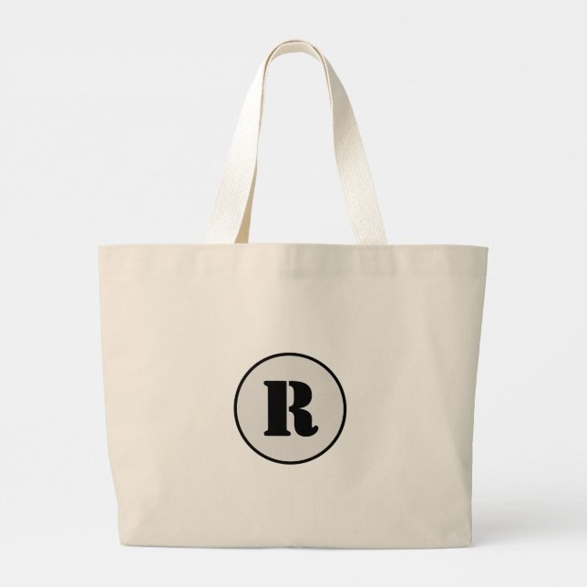 EINFACHE MINIMAL MODERNE MONOGRAM ELEGANT STIL CHI JUMBO STOFFBEUTEL (Rückseite)