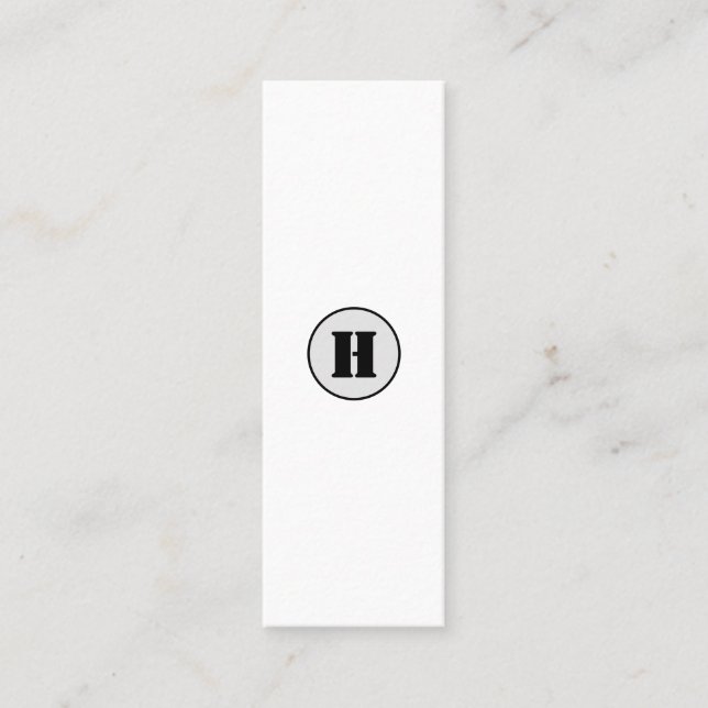 EINFACHE MINIMAL MODERNE MONOGRAM ELEGANT STIL CHI MINI VISITENKARTE (Vorderseite)