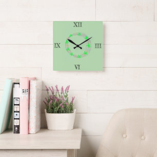 EINFACHE MINIMAL MODERNE MONOGRAM ELEGANT STIL CHI QUADRATISCHE WANDUHR