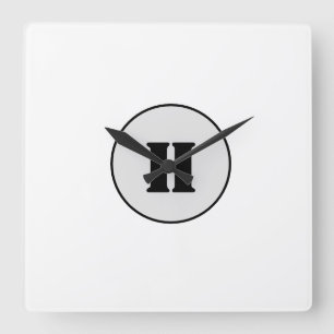 EINFACHE MINIMAL MODERNE MONOGRAM ELEGANT STIL CHI QUADRATISCHE WANDUHR