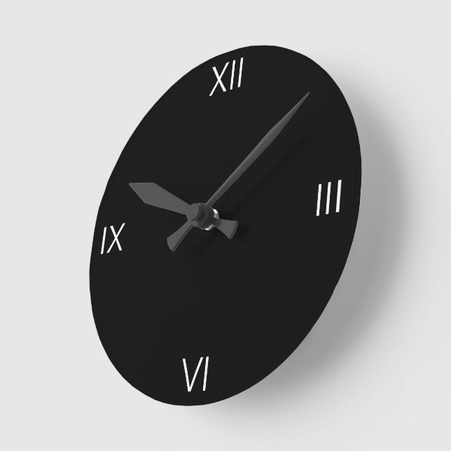 EINFACHE MINIMAL MODERNE MONOGRAM ELEGANT STIL CHI RUNDE WANDUHR (Winkel)