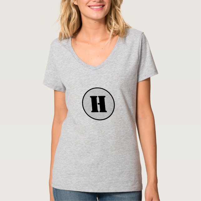 EINFACHE MINIMAL MODERNE MONOGRAM ELEGANT STIL CHI T-Shirt (Vorderseite)