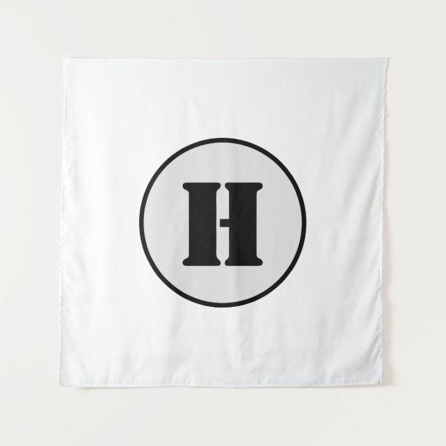 EINFACHE MINIMAL MODERNE MONOGRAM ELEGANT STIL CHI WANDTEPPICH (Vorderseite)