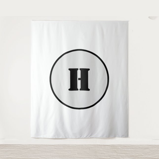 EINFACHE MINIMAL MODERNE MONOGRAM ELEGANT STIL CHI WANDTEPPICH (Vorderseite)
