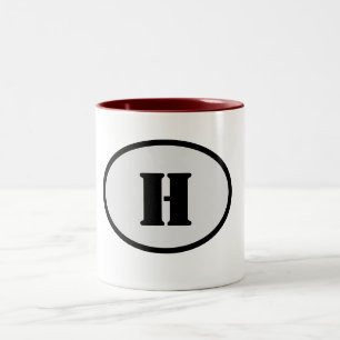 EINFACHE MINIMAL MODERNE MONOGRAM ELEGANT STIL CHI ZWEIFARBIGE TASSE