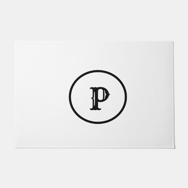 EINFACHE MINIMAL MODERNE MONOGRAM ELEGANTE STILTAS FUßMATTE (Vorderseite)