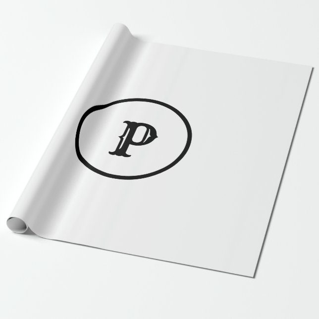 EINFACHE MINIMAL MODERNE MONOGRAM ELEGANTE STILTAS GESCHENKPAPIER (Ungerollt)