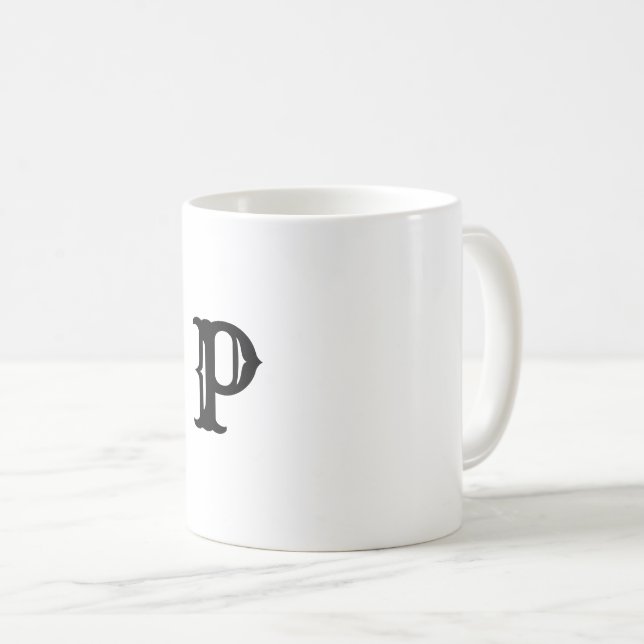EINFACHE MINIMAL MODERNE MONOGRAM ELEGANTE STILTAS KAFFEETASSE (VorderseiteRechts)