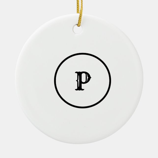 EINFACHE MINIMAL MODERNE MONOGRAM ELEGANTE STILTAS KERAMIK ORNAMENT (Vorne)