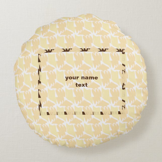 EINFACHE MINIMAL MODERNE MONOGRAM ELEGANTE STILTAS RUNDES KISSEN (Rückseite)