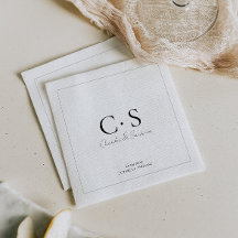 Einfache Minimal Monogram Wedding Napkin