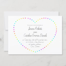 Einfache Minimal-Rainbow Lesbian-Hochzeit Einladung