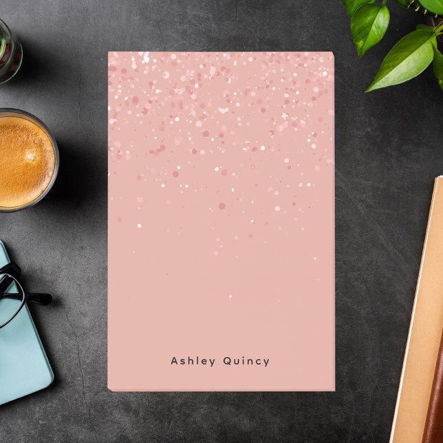 Einfache Minimal Rosa Elegant Monogram Post-it Klebezettel (Von Creator hochgeladen)