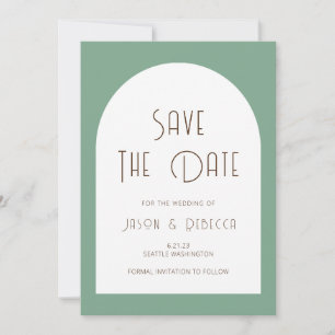 Einfache Minimal Sage Green Save the Date Hochzeit Einladung