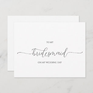 Einfache Minimal Script Bridesmaid Danke Karte