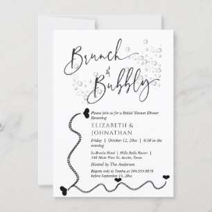 Einfache Minimal-Script-Brunch- und Sprudel-Einlad Einladung