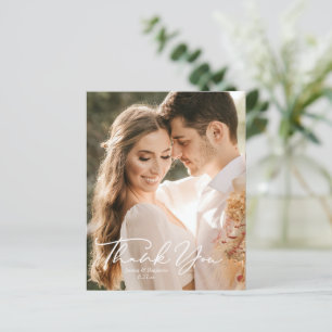 Einfache Minimal Script Budget Foto Hochzeit Danke