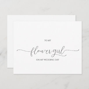 Einfache Minimal Script Flower Girl Danke Karte