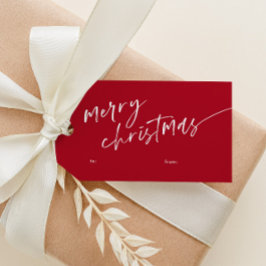 Einfache Minimal Script frohe Weihnachten Geschenkanhänger
