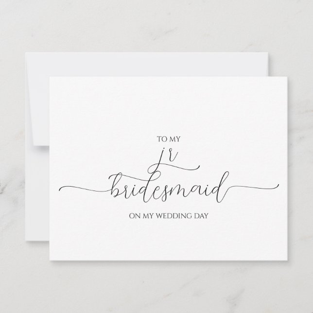 Einfache Minimal Script Jr Bridesmaid Dankeschön K Einladung (Vorderseite)