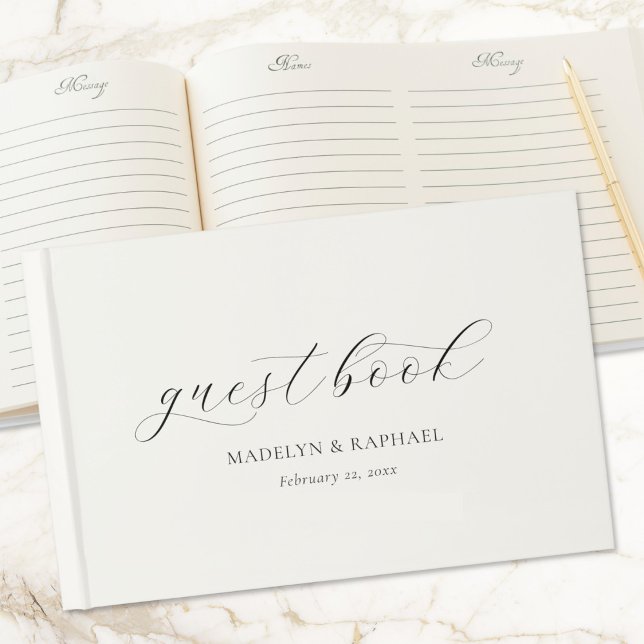 Einfache Minimal-Script-Personalisiert-Hochzeit Gästebuch (Von Creator hochgeladen)