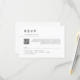 Einfache Minimal-Script-Typografie Hochzeitsstift RSVP Karte