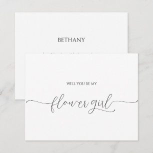 Einfache Minimal-Skript-Blumenmädchen-Ansuchkarte