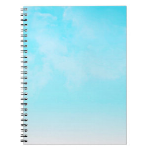*~* Einfache Minimal Sky Blue Ombre Wolken Notizblock
