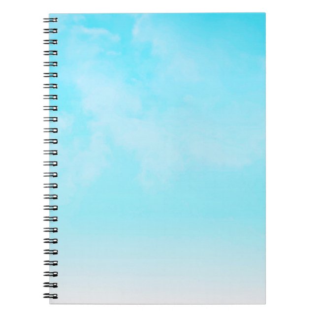 *~* Einfache Minimal Sky Blue Ombre Wolken Notizblock (Vorderseite)