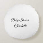 EINFACHE MINIMAL.SÜSSE HINZUFÜGEN NAME BABY Baby D Rundes Kissen<br><div class="desc">Entwurf</div>