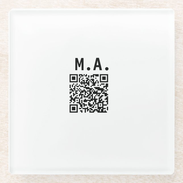 EINFACHE MINIMAL.SÜSSE HINZUFÜGEN NAME Q R CODE SC GLASUNTERSETZER (Vorderseite)