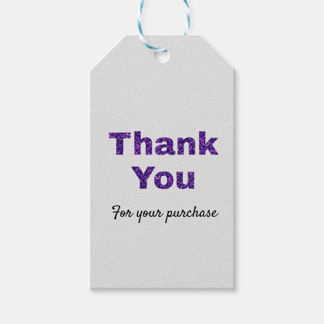 EINFACHE MINIMAL TEXT STYLE GESCHÄFT DANK GIFT GESCHENKANHÄNGER (Vorderseite)