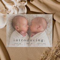 Einfache Minimal Twin Foto Geburtserklärung