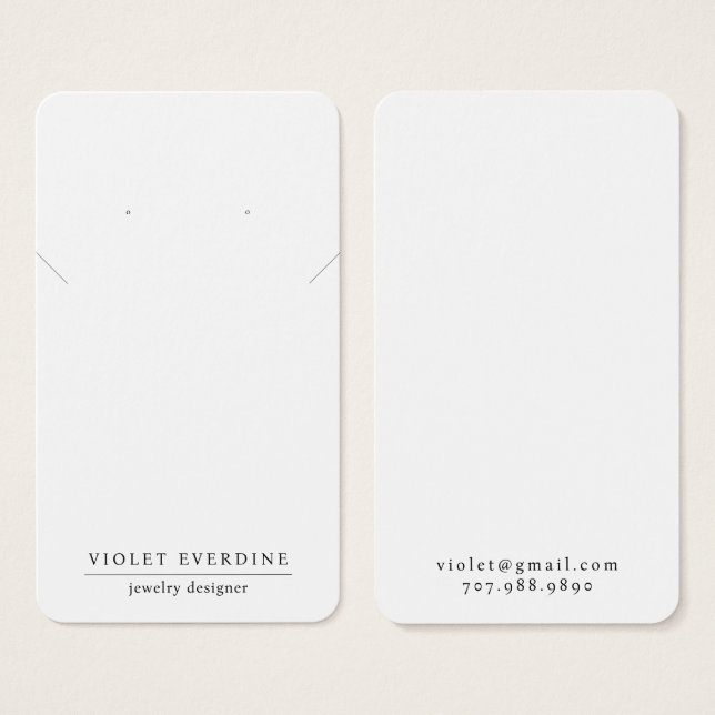 Einfache Minimal Typografie Earring Necklace Juwel (Vorne & Hinten)