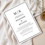 Einfache Minimal und Chic | Hochzeit Einladung<br><div class="desc">Minimal und Chic | Schwarz/Weiß Hochzeit Diese eleganten,  modernen Servietten aus Hochzeit oder Brautparty zeichnen sich durch ein schlichtes Schwarz-Weiß-Design aus,  das minimalistischen Stil ausstrahlt. Fügen Sie Ihre Initialen oder Monogramme hinzu,  um sie komplett zu Ihrem eigenen zu machen.</div>